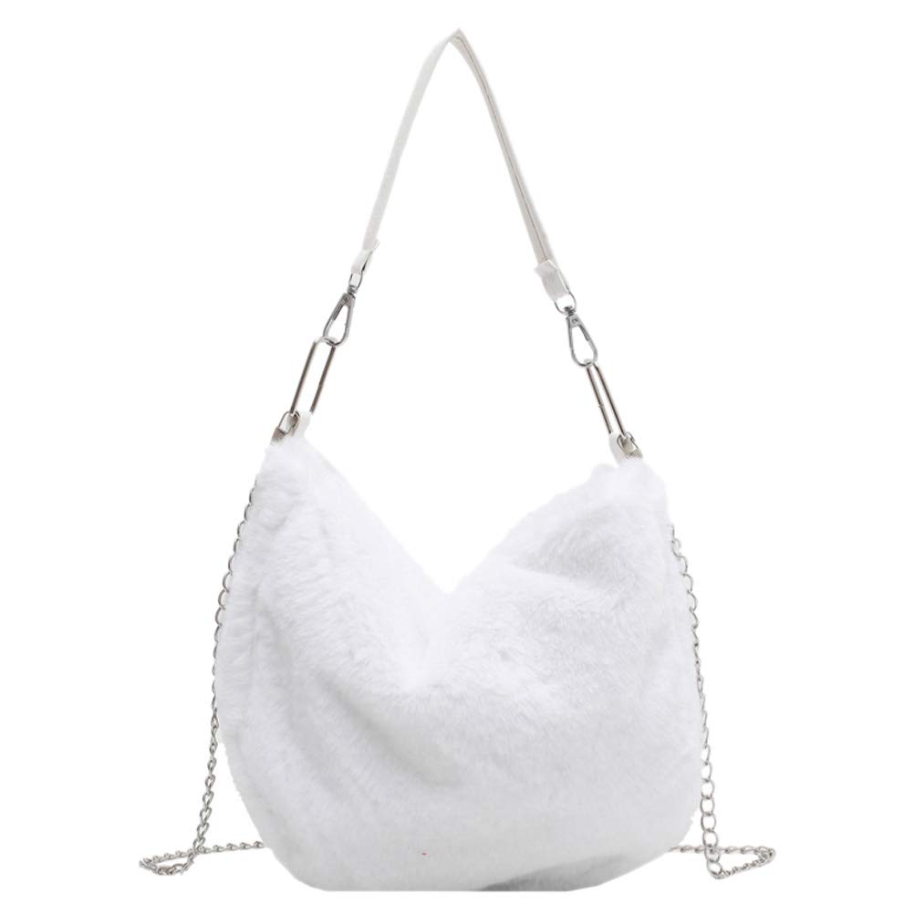 Amosfun Hobo Bag Crossbody - 1 Piece Plush Chain Shoulder Bag for Women, Versatile & Comfortable Crossbody Purse - Perfect for Work, Travel, and Daily Use