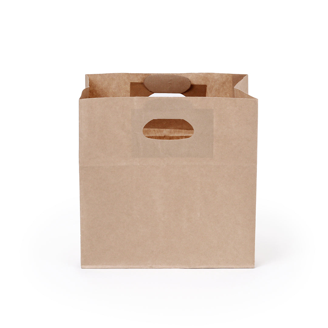 Eco-Friendly Kraft Paper Take Out Bags with Handles - 11