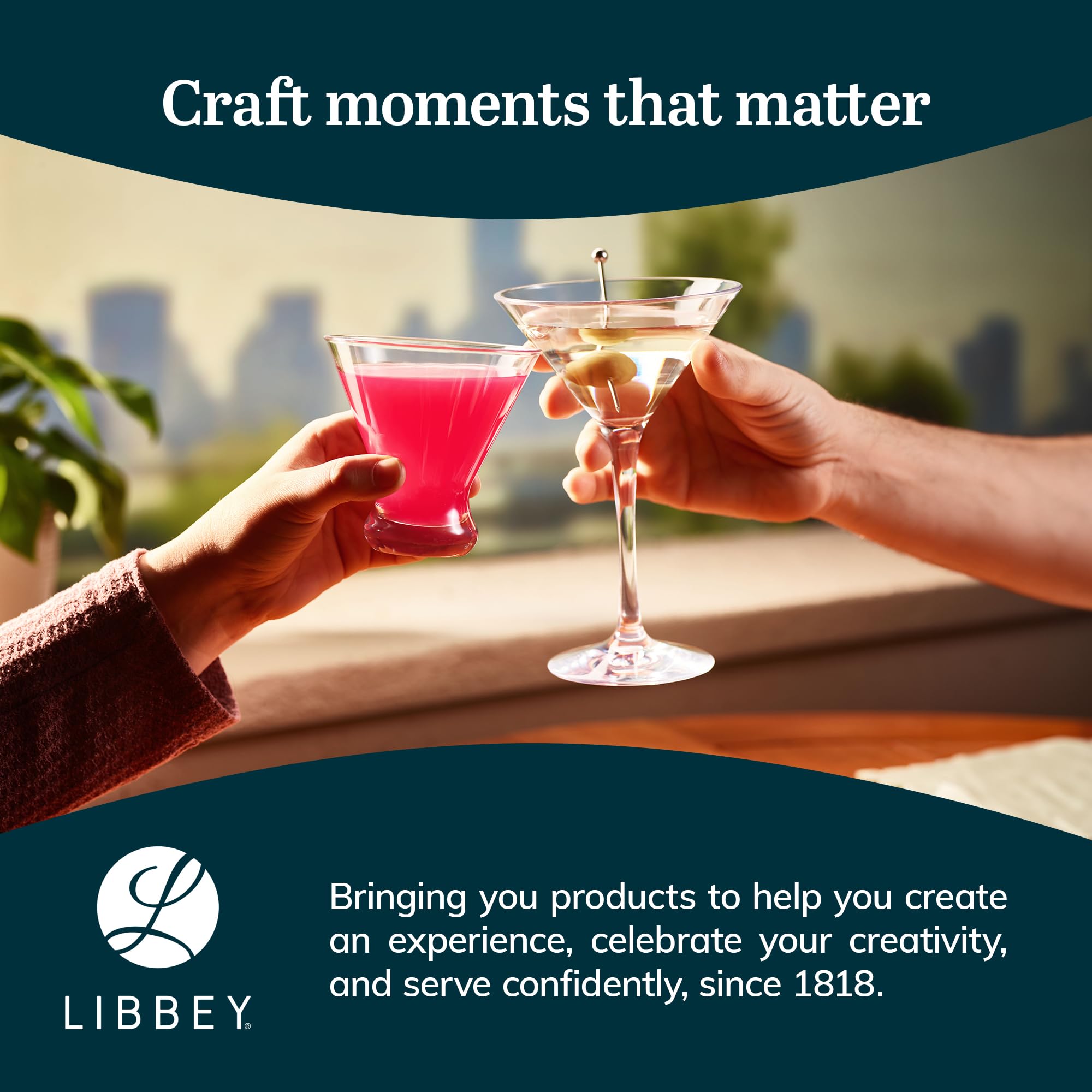 Libbey Cosmopolitan Stemless Martini Glasses Set - 12-Pack Dishwasher Safe Barware for Cocktails, Margaritas & Wine - Lightweight Shatter-Resistant Glassware for Wedding Parties, Home Bars & Restaurants