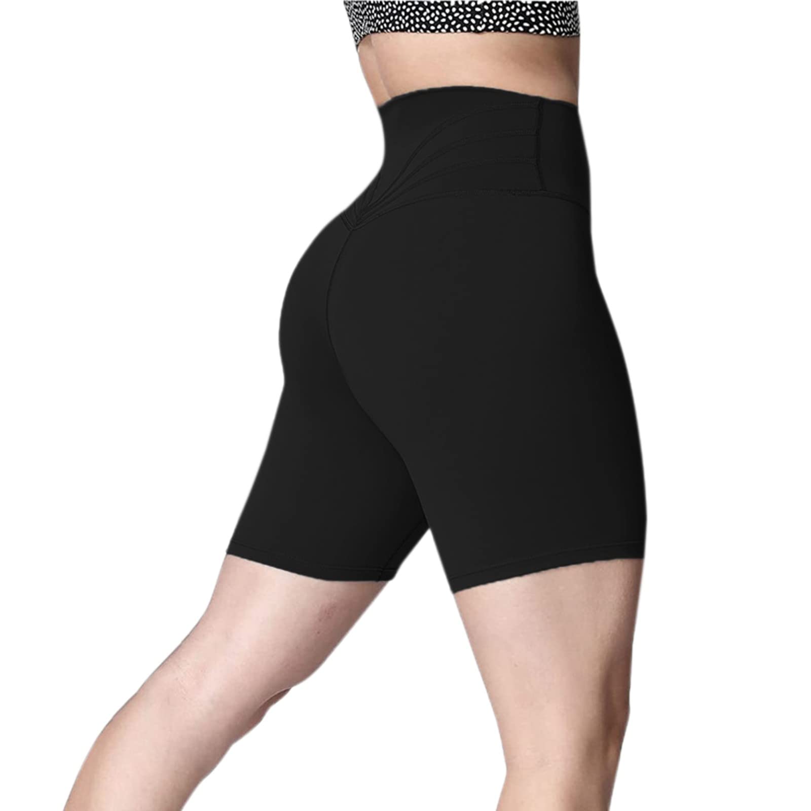 Women's High Waist Yoga Shorts with Pockets - Breathable Workout Running Training Control Shorts for Yoga, Gym & Outdoor Activities