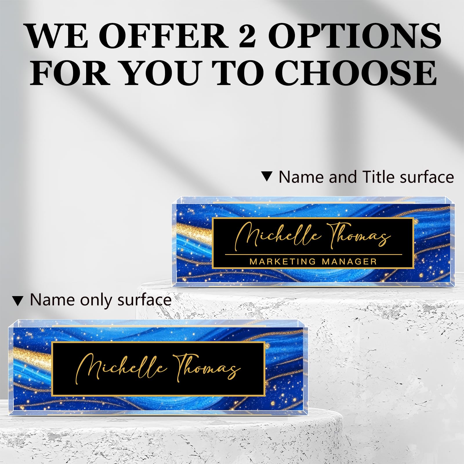 Custom Acrylic Desk Name Plate - Personalized Office Decor for Women & Men, Employee Appreciation Gifts for Boss, Teacher, Manager, Colleague | Perfect for Office Organization, Workspace Decor & Professional Gifting