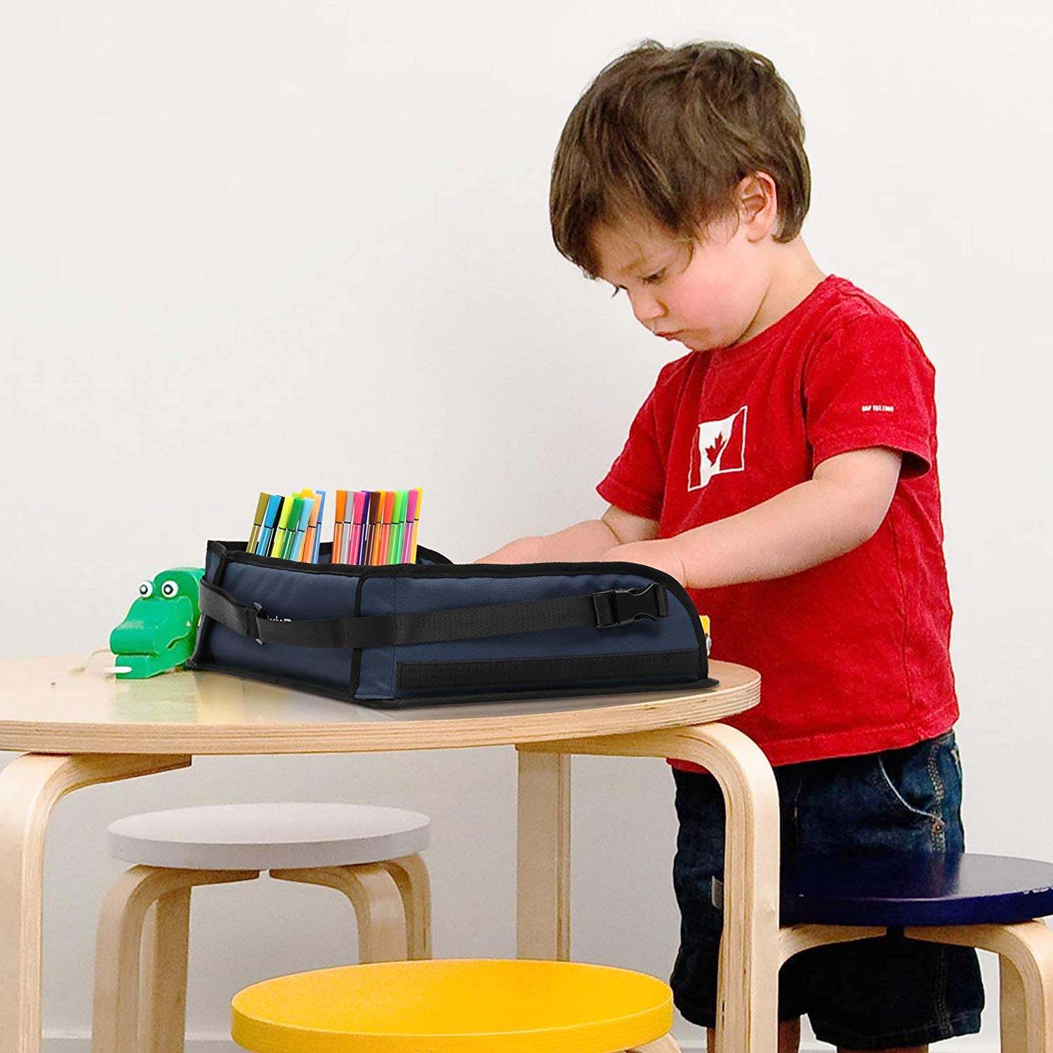 **Becko Kids Travel Tray - Portable Foldable Activity Table with Doodle Mat for Car Seat, Stroller & Airplane - Snack & Game Tray for Road Trips, Flights & Family Travel**    *(Perfect for keeping toddlers entertained during long car rides, flights, or restaurant outings!)*