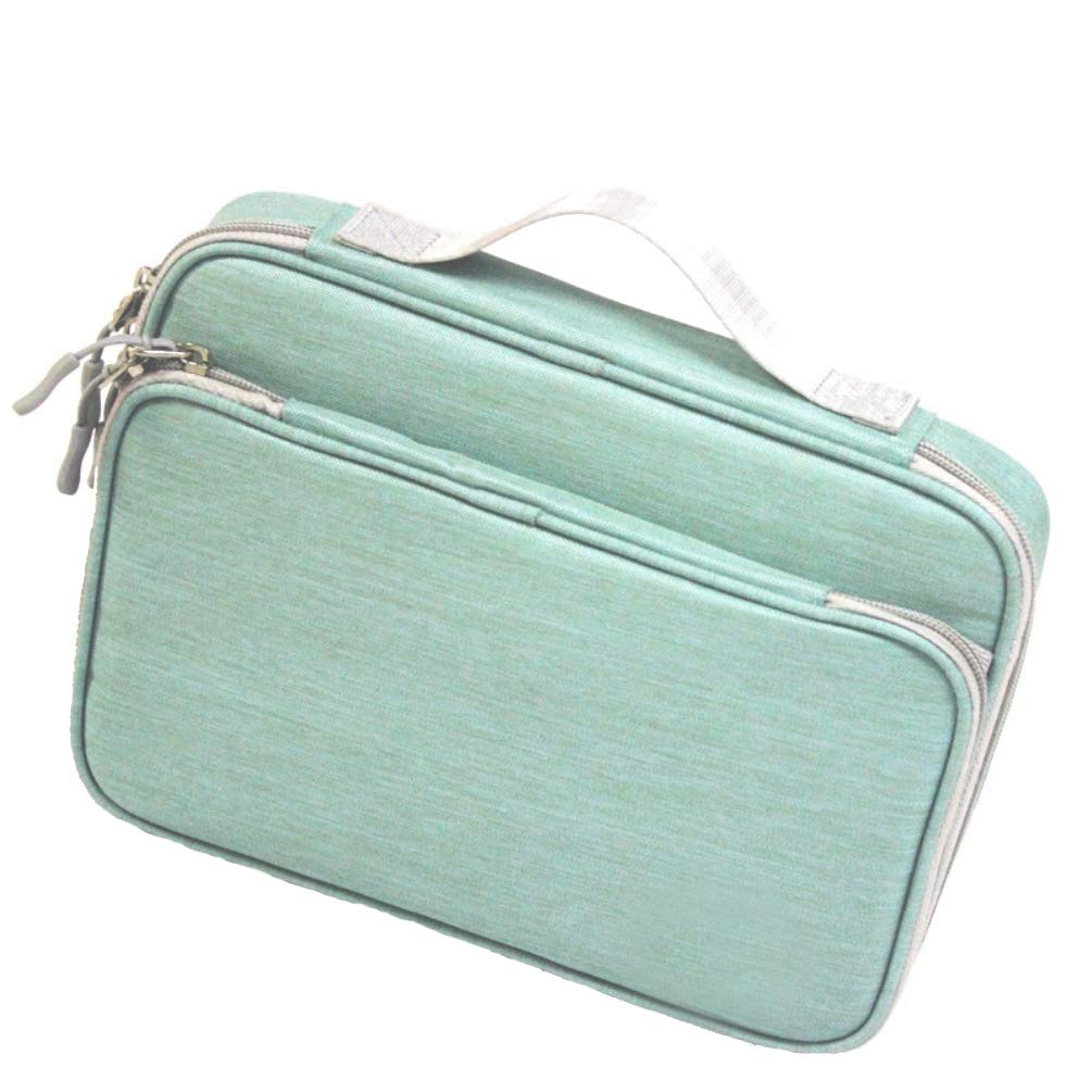 ALOVEY 2-Layer Electronics Organizer Case - Universal Travel Storage for Cables, Chargers, Phones, USB Drives & SD Cards | Compact Mint Green Accessory Pouch for Home, Office & Travel Organization