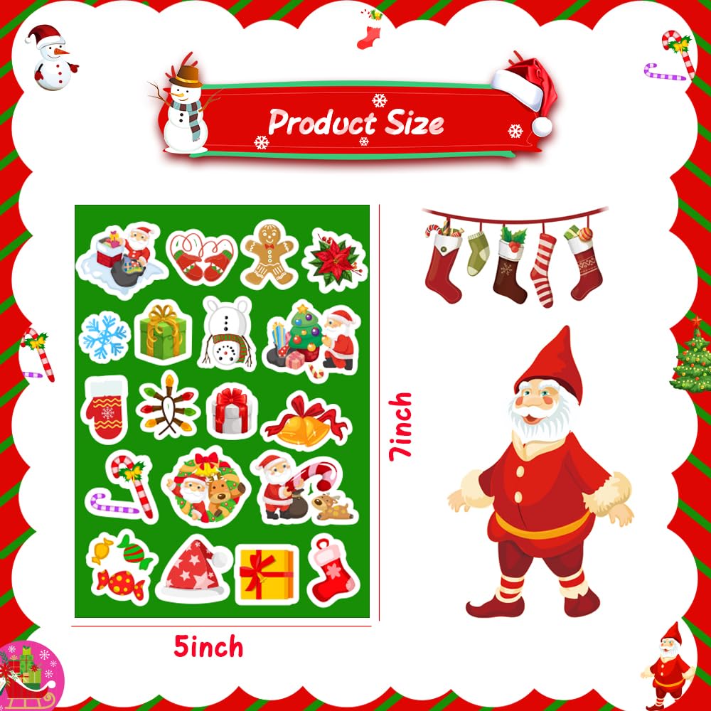 IMISHM 500 Pcs Christmas Stickers for Kids - Cute Holiday Stickers for Crafts, Cards, Boxes & Envelopes - Perfect for DIY Projects, Scrapbooking & Gift Wrapping