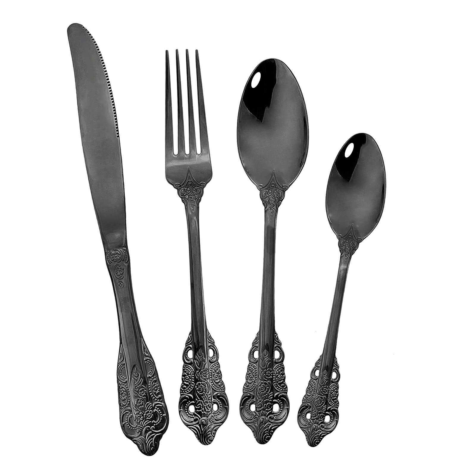 Premium Gugrida 24-Piece Mirror Polished Silverware Set - 18/10 Stainless Steel Flatware Service for 6 - Elegant Dining Cutlery Set for Home & Restaurant Use - Dishwasher Safe - Perfect for Dinner Parties, Weddings & Fine Dining Experiences