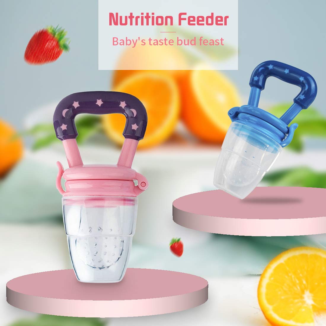 UNIH Silicone Baby Food Feeder Pacifier - Safe Fresh Fruit & Veggie Nibbler for Infants & Toddlers | BPA-Free Teething Toy for Easy Self-Feeding | Perfect for On-the-Go Snacking & Mess-Free Mealtime (Green)