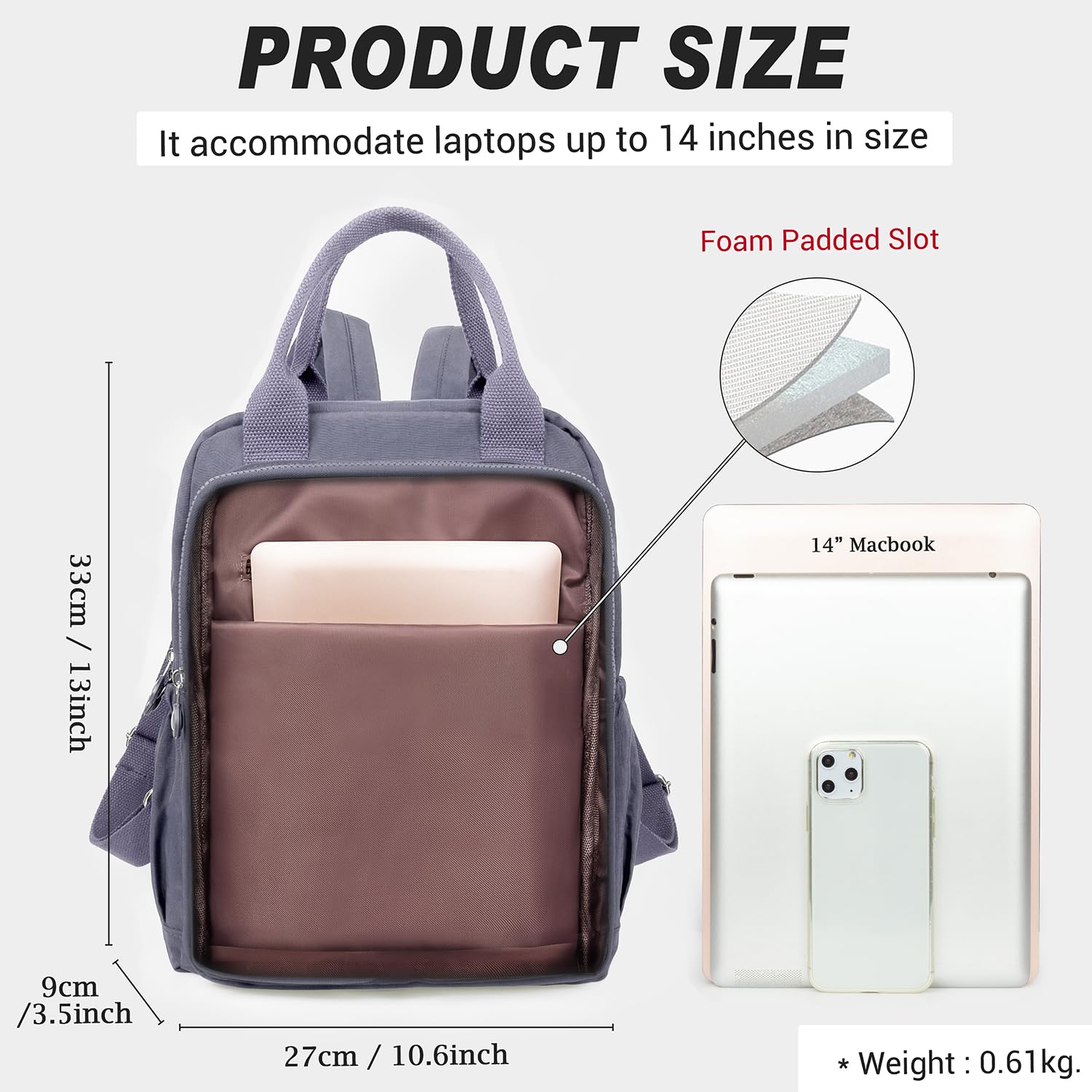 VOLGANIK ROCK Lightweight Nylon Casual Backpack - Water Resistant Daypack with Multiple Pockets for Travel, College & Work | Perfect for Commuting, Campus Use & Weekend Getaways