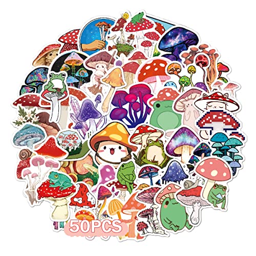 Cute Cartoon Mushroom Stickers for Kids - Waterproof Vinyl Decals for Bottles, Laptops, Phones, Bikes & More - Fun Room Decor for Girls & Boys - Perfect Gift for Teens & Adults - Great for DIY Crafts, School Supplies & Party Favors