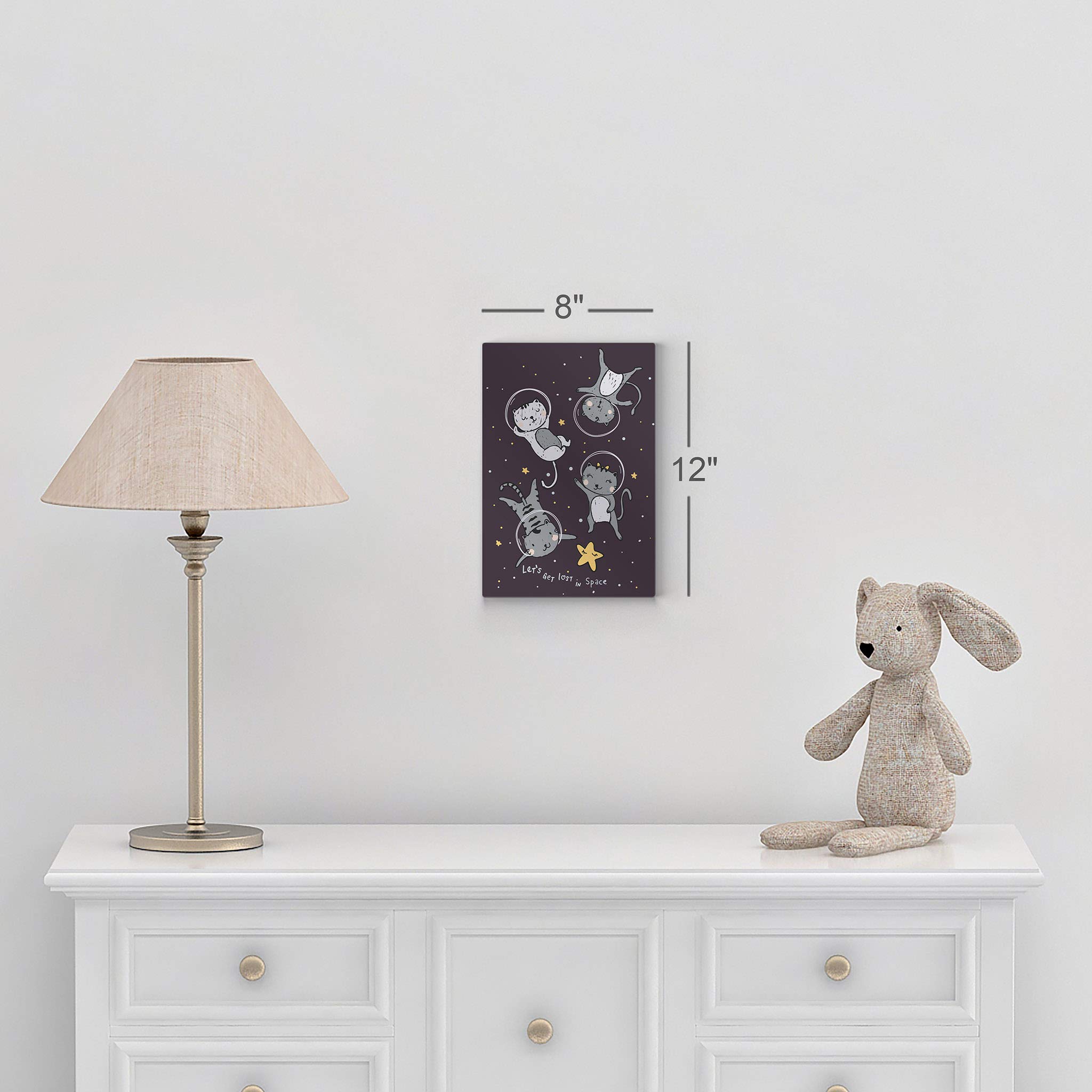 Astronaut Cats in Space Metal Wall Art - 12x8 Inch Kids Room Decor, Nursery Decor, Baby Room Wall Art | Unique Space-Themed Home Decor for Children's Bedroom & Playroom | Made in USA