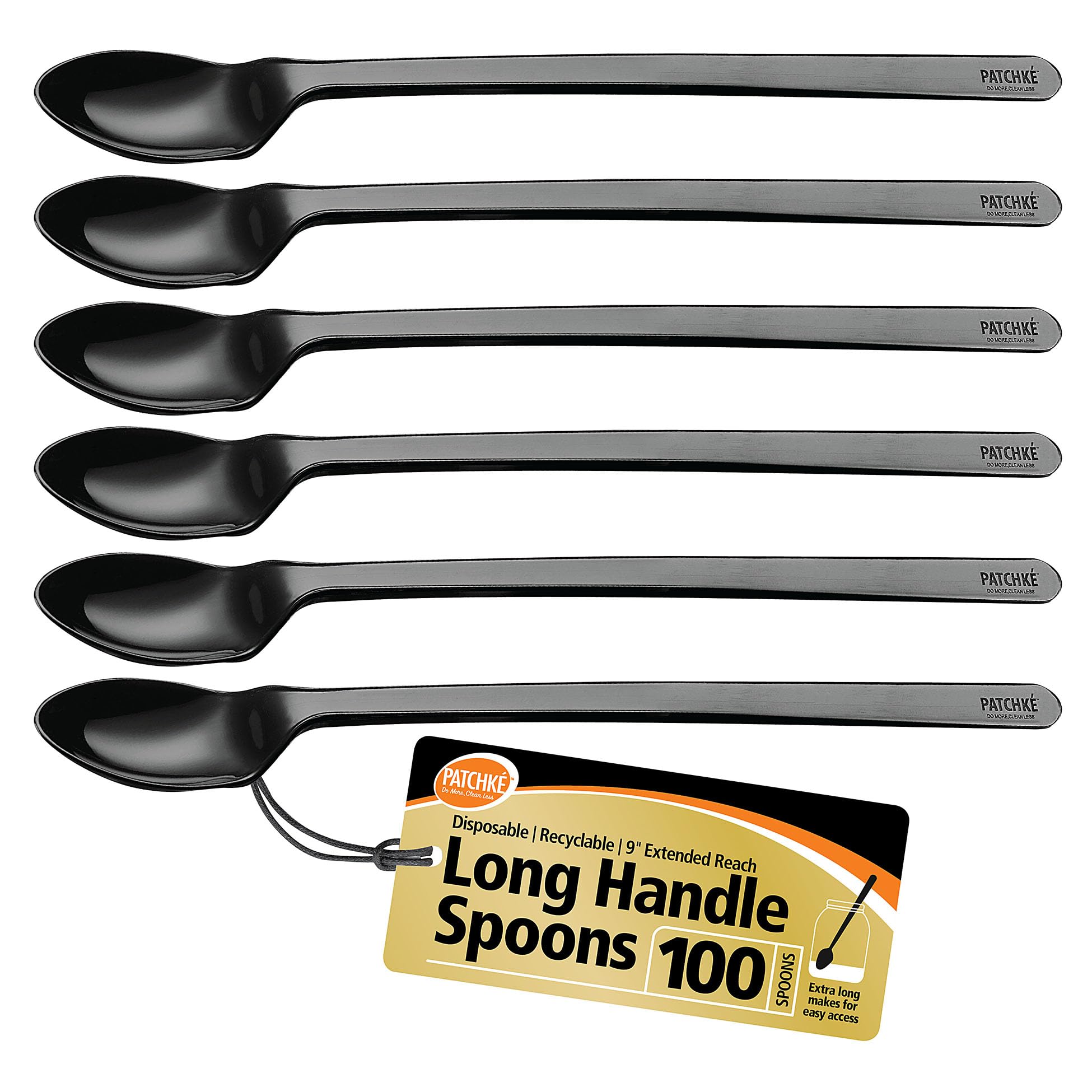 9 Inch Long Handle Plastic Spoons (100-Pack) - Durable Stirring Spoons for Coffee, Espresso, Iced Tea, Milkshakes, Bars & Jars - Perfect for Restaurants, Cafes, and Home Use