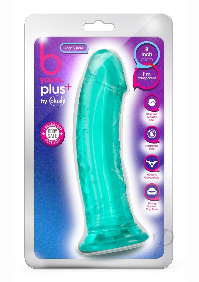 B Yours Plus Roar n' Ride Realistic 8 Inch Dildo - Teal Blue - Lifelike Silicone Adult Toy for Couples & Solo Play - Perfect for Spicing Up Your Bedroom or Bachelorette Parties