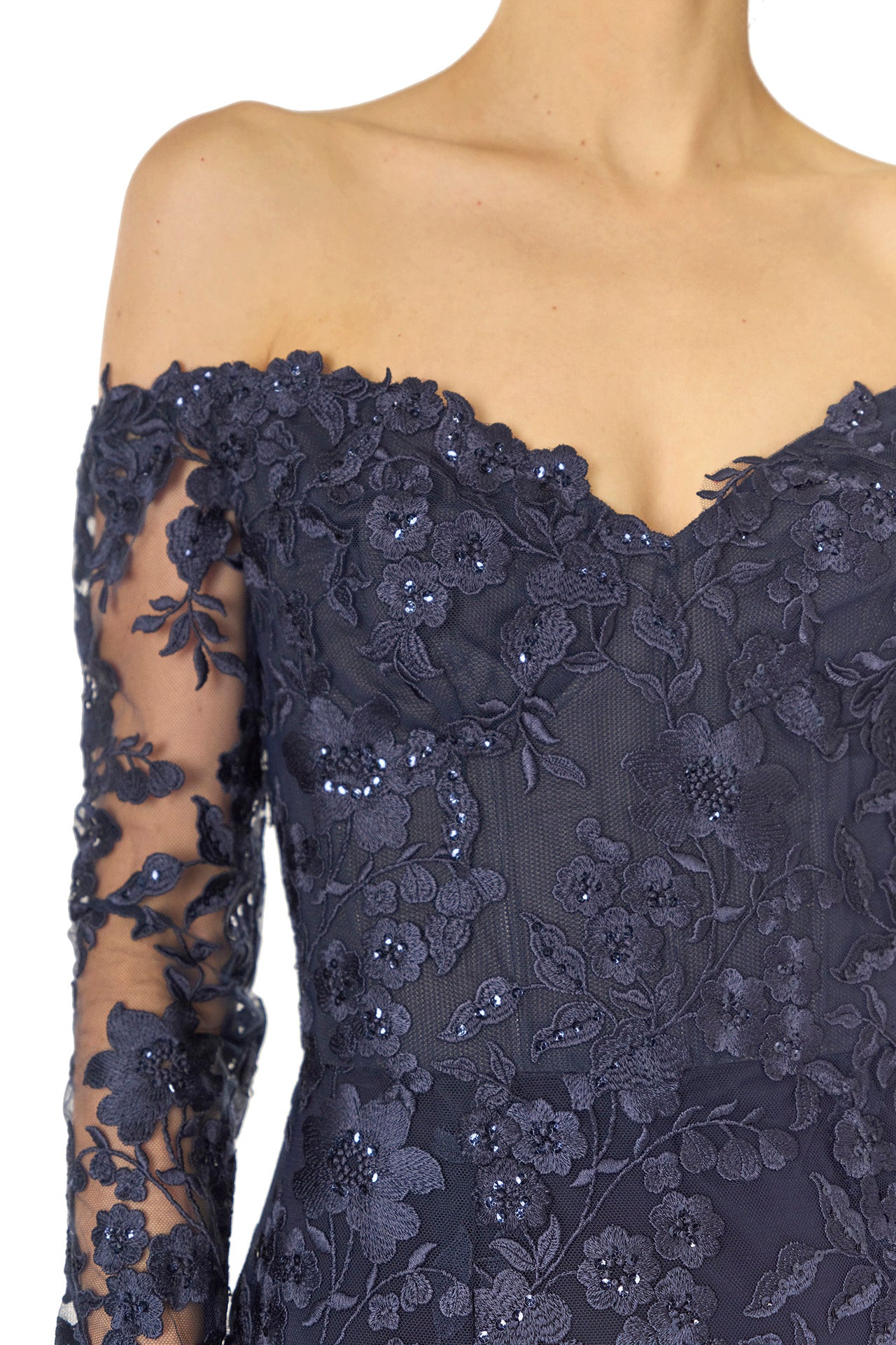 Elegant Embroidered Tulle Gown for Women - Perfect for Weddings, Prom & Special Occasions
