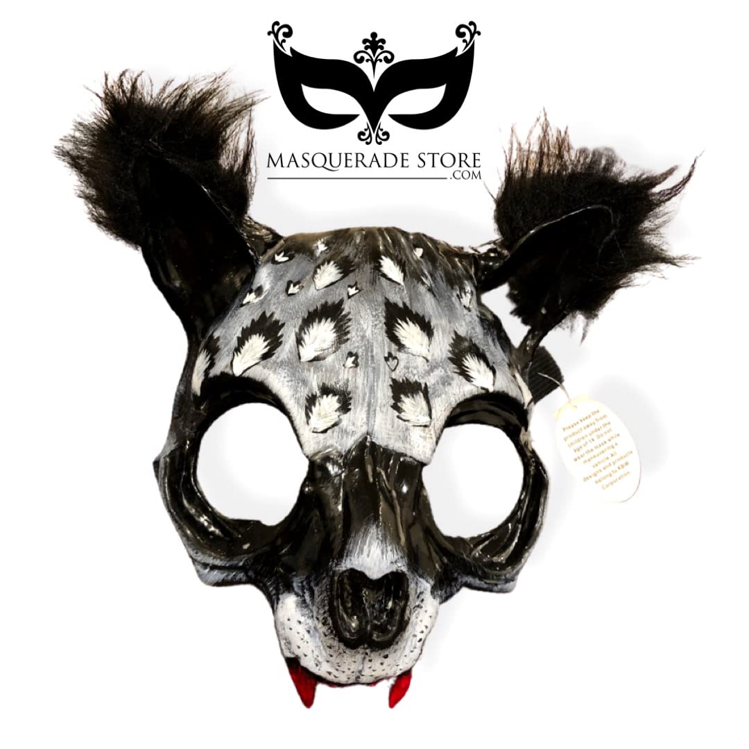Elegant Masquerade Mask - Halloween Cat Skull Mask with Faux Fur Ears | Perfect for Catwoman Costume, Masquerade Balls, Cosplay & Halloween Parties