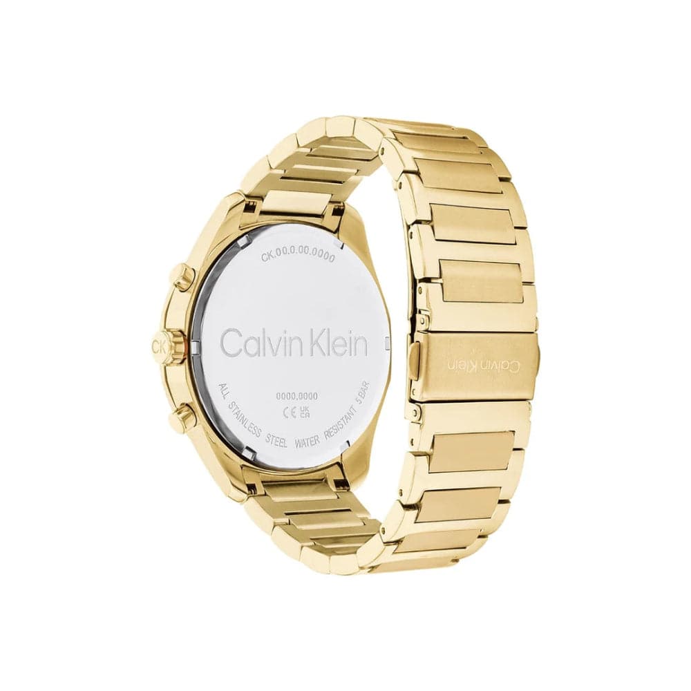 Calvin Klein Men's Chronograph Watch with Gold Stainless Steel Strap 25200266 - Perfect for Business, Casual Wear & Special Occasions