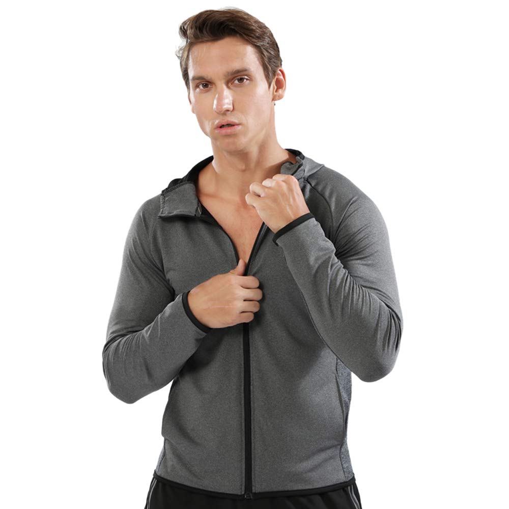 Men's Zipper Running Hoodie - Lightweight Sport Jacket for Fitness & Gym - Breathable Workout Top for Jogging, Training & Outdoor Activities