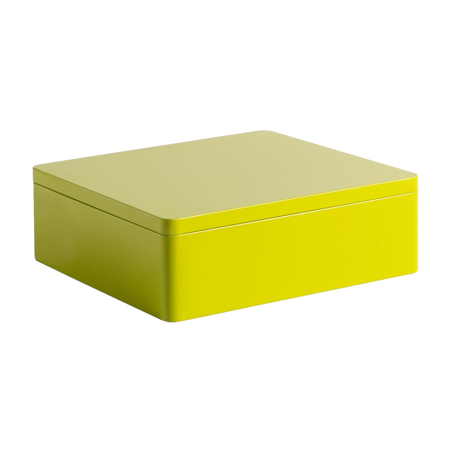 Airtight Metal Food Storage Containers with Lids - Square Tin Box for Kitchen Pantry Organization (Yellow-Green) | Perfect for Dry Food, Cookies, Tea, Coffee & Spices Storage