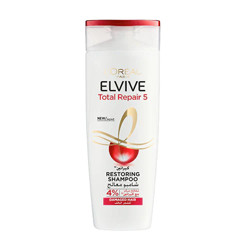 L'Oreal Elvive Total Repair 5 Repairing Shampoo for Damaged Hair - Restores 5 Signs of Hair Damage - For Dry, Brittle, Split Ends & Frizzy Hair - Salon Quality Hair Care at Home