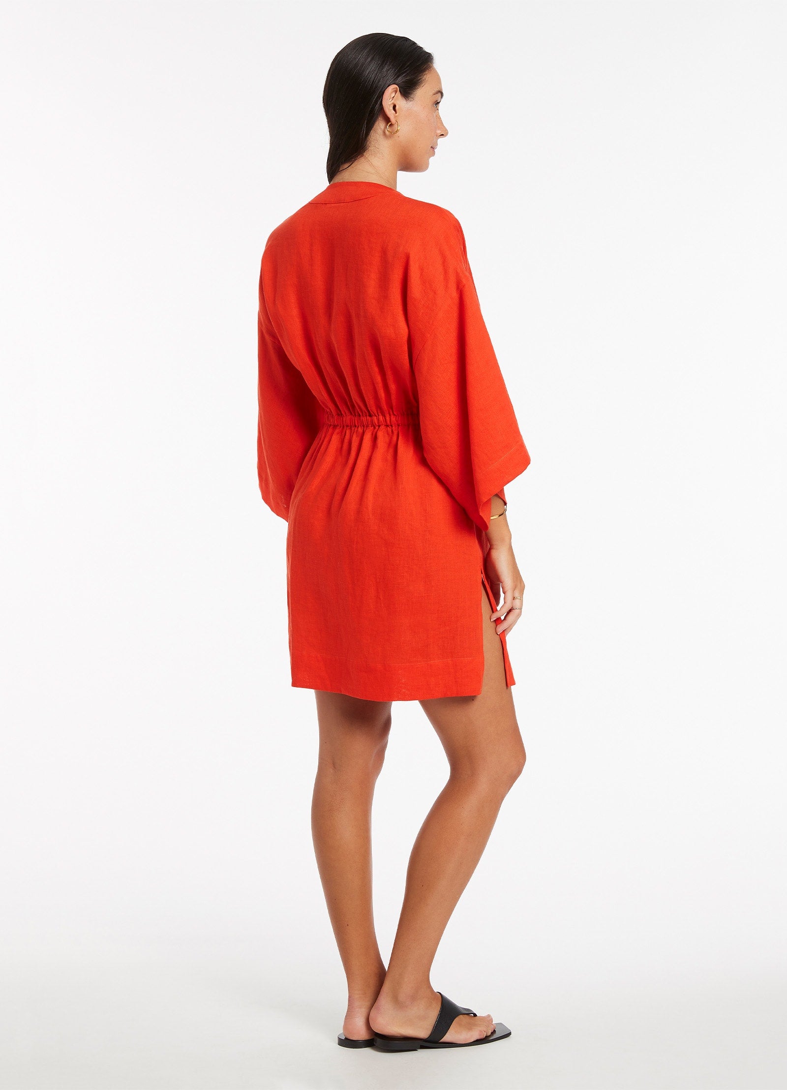 Stylish Jetset Gather Front Kaftan Dress - Fiamma Collection | Boho Chic Beach Cover Up, Poolside Lounge & Summer Vacation Outfit