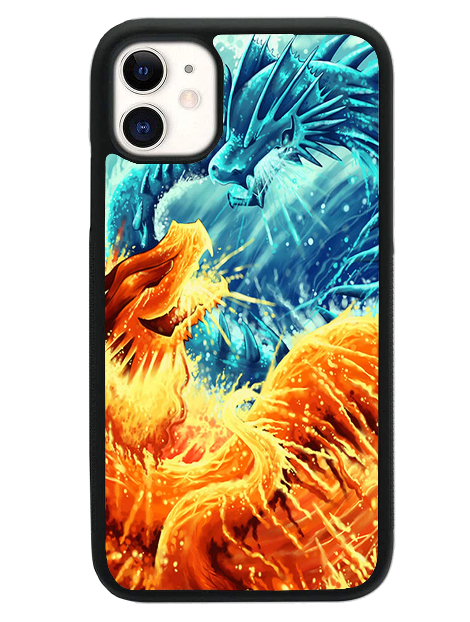 Ice Dragon vs Fire Dragon Pattern Shockproof TPU Case for iPhone 11 - Protective Phone Cover with Drop Protection - Perfect for Gaming, Outdoor Activities & Daily Use