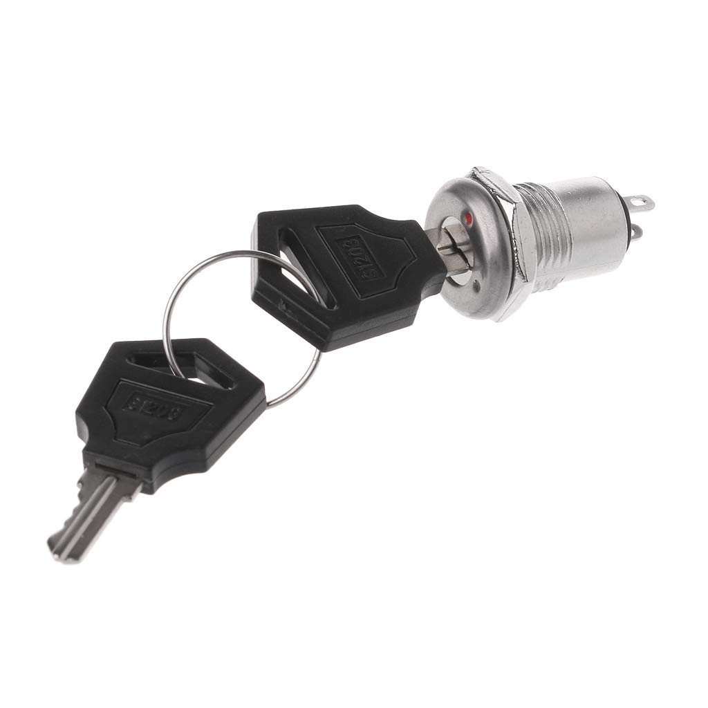 2 Position Rotary Keylock Switch with 2 Keys - ON/OFF Electric Terminals for Industrial Control Panels & Security Systems | Durable Metal Key Switch for Machinery, Equipment & Electrical Enclosures