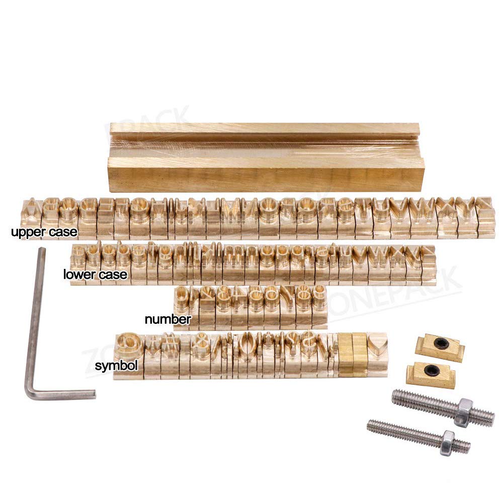 Premium Copper Brass Stamping Molds - 83pcs Arial Style Flexible Letters, Numbers & Symbols Set for CNC Engraving & Hot Foil Stamping Machines | Perfect for DIY Crafts, Leather Embossing & Metal Engraving Projects