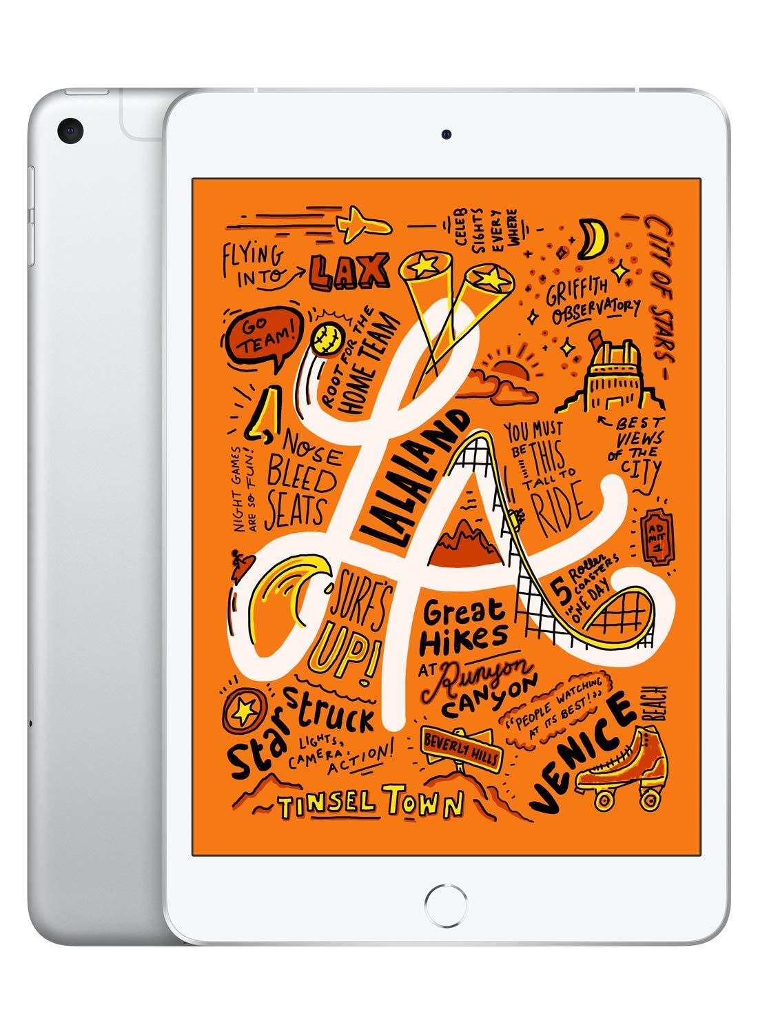 Refurbished Apple iPad Mini 5 256GB WiFi + Cellular Unlocked - Silver - Portable Tablet for Work, Travel & Entertainment