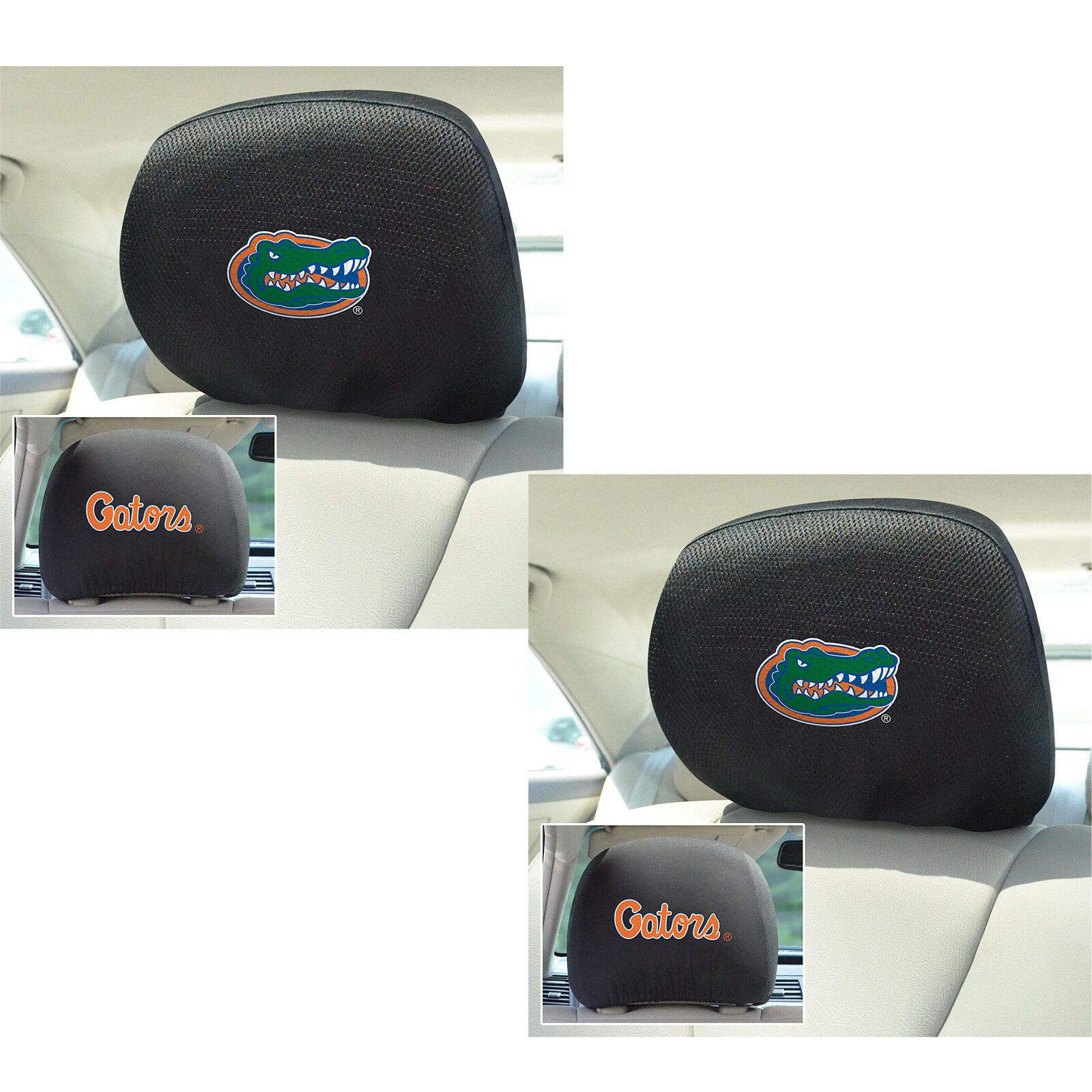 Florida Gators Officially Licensed AAC FANMATS NCAA Carpet Floor Mats Bundle with Head Rests - 6-Piece Set for Cars, Trucks & SUVs - Perfect for Game Day, Tailgating & Home Decor