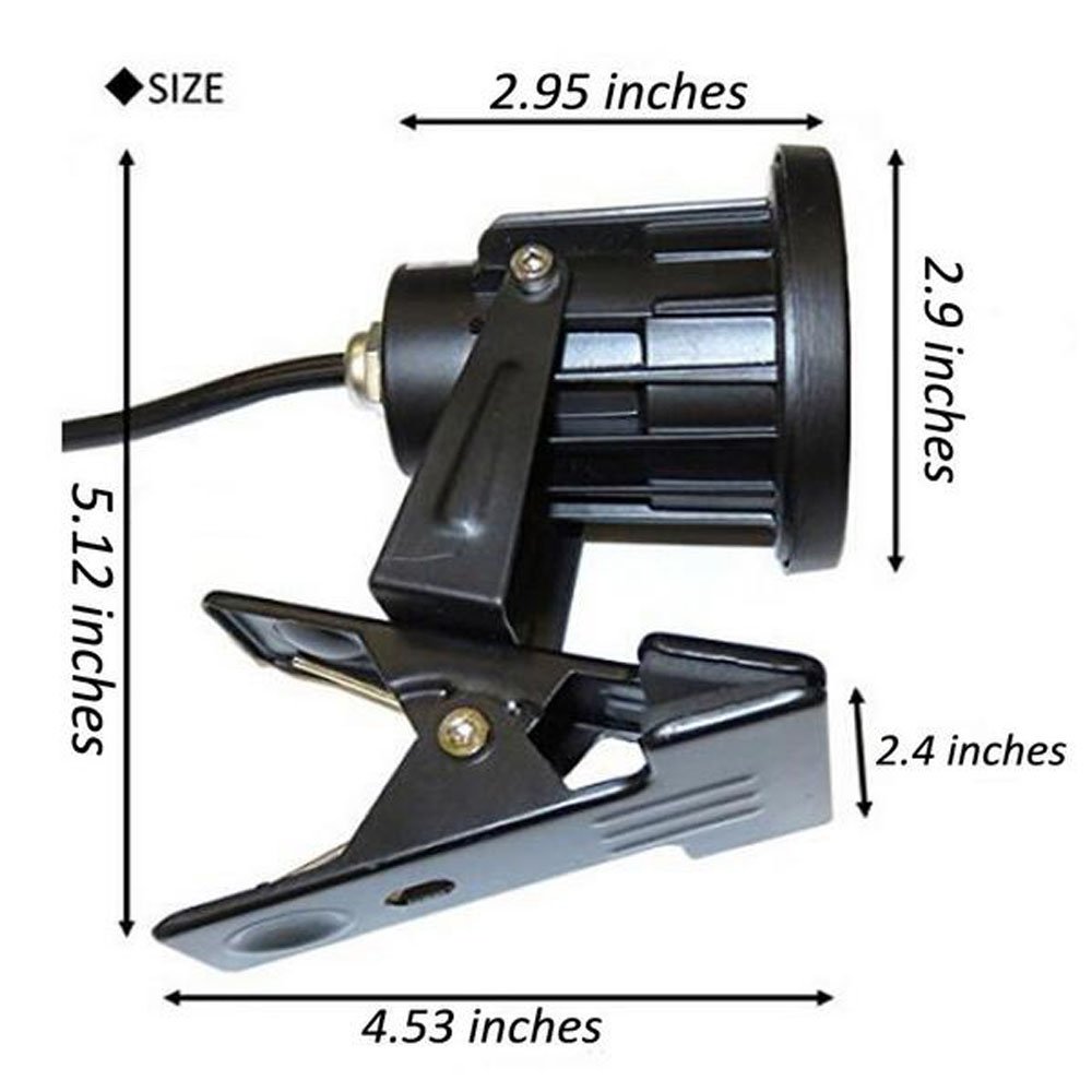 Kiven 1-Piece LED Clip-On Light - IP65 Waterproof, 3000K Warm White, Adjustable Desk Stand Arm Lamp with Power Plug & Waterproof Switch - Perfect for Outdoor Signboards, Blackboards, and Workspaces