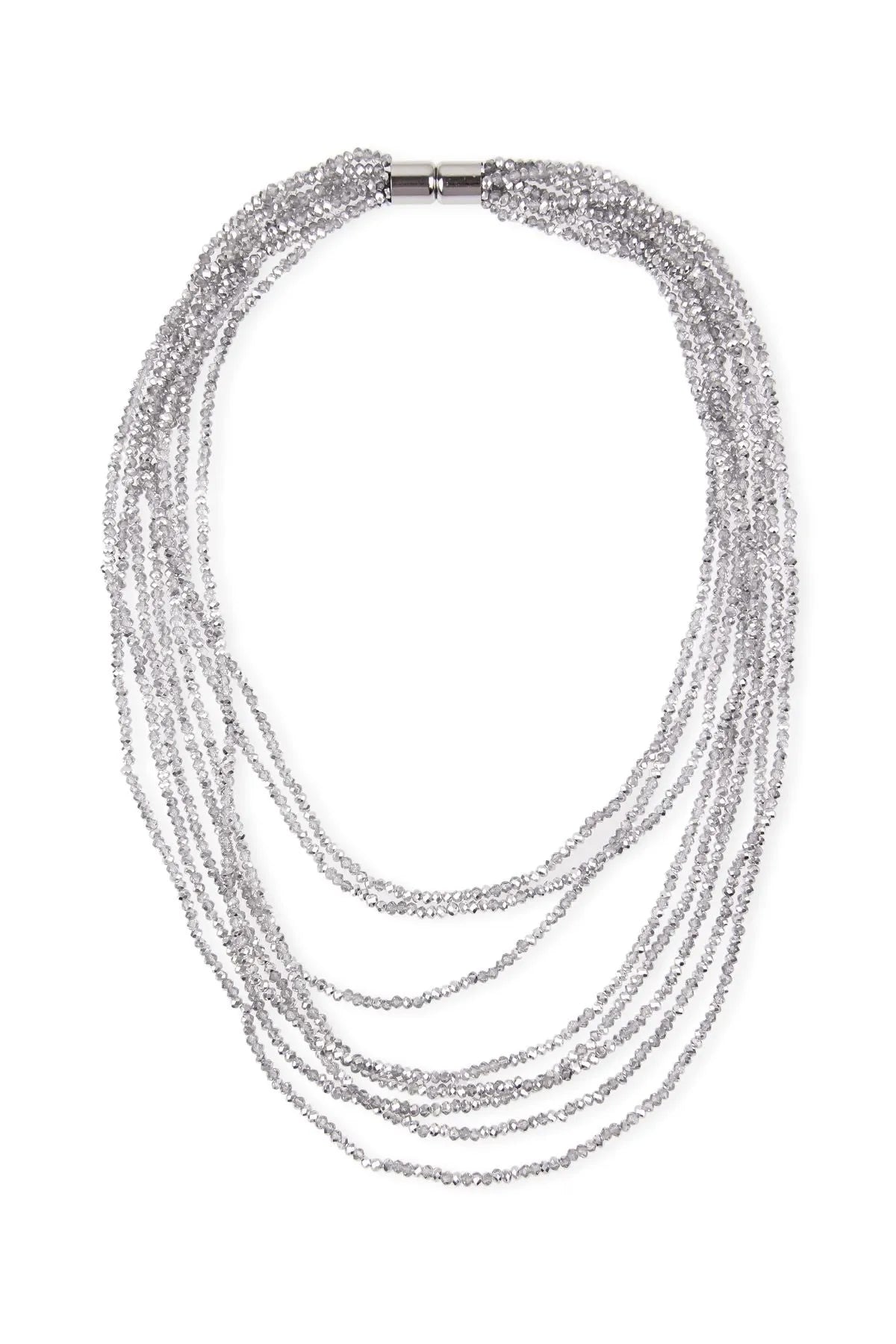 Elegant Long Multi Strand Crystal Necklace for Women - Perfect for Weddings, Parties & Evening Events