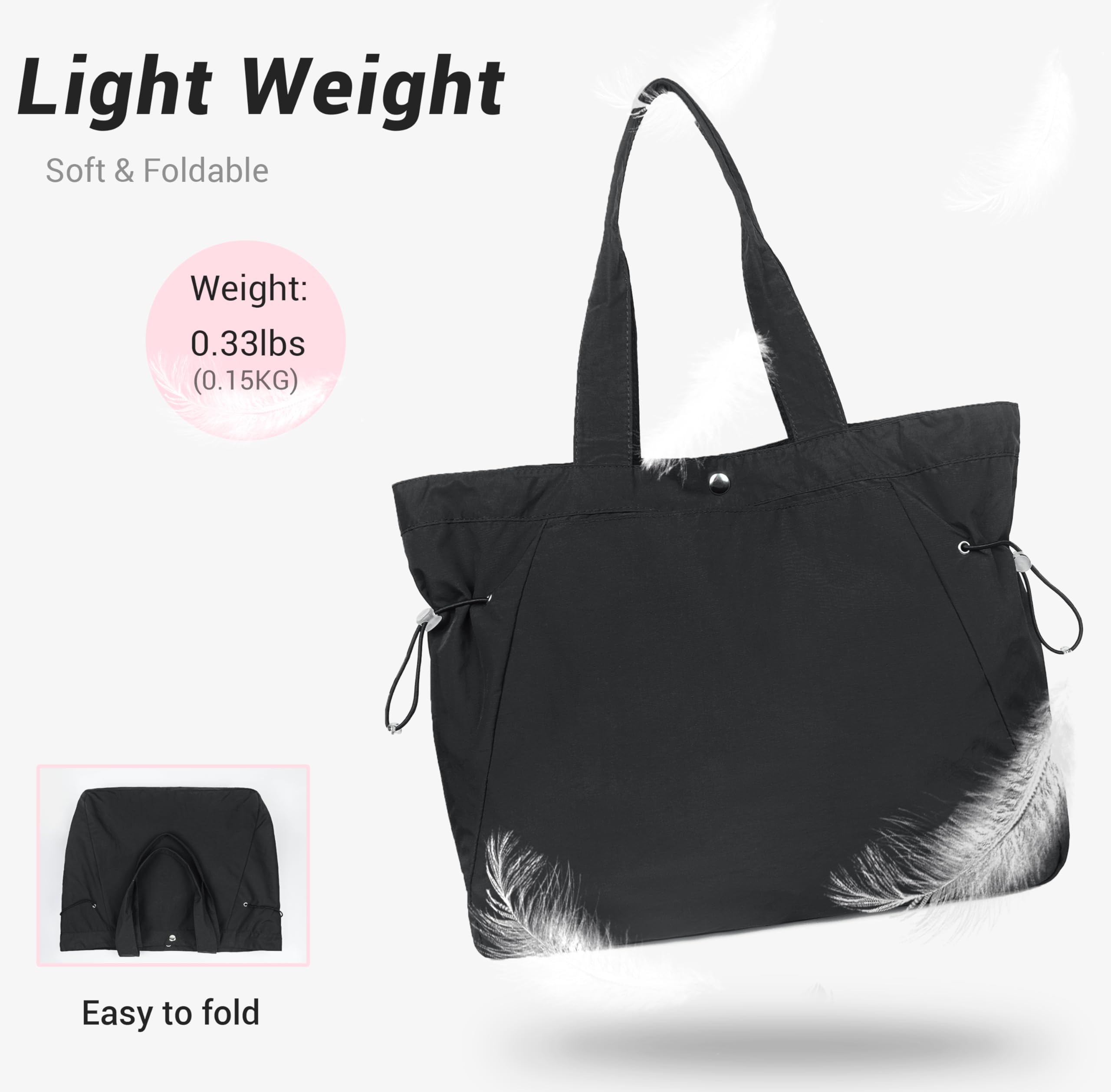 VOLGANIK ROCK Large Tote Bags for Women - Lightweight Shoulder Bag, Gym Bag, Beach Tote & Travel Handbag - Perfect for Work, Gym, Beach Trips & Weekend Getaways
