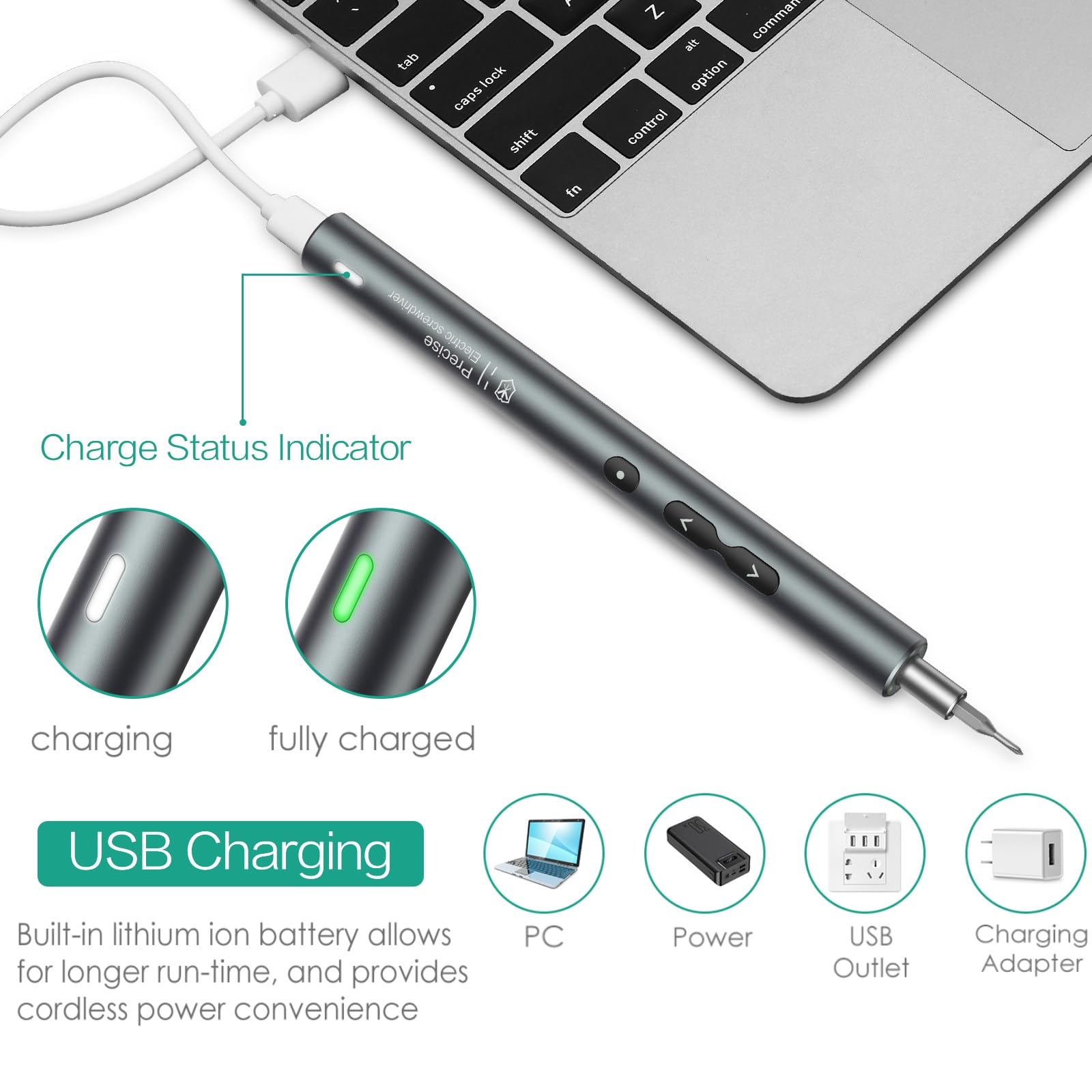 ORIA 28-in-1 Rechargeable Electric Screwdriver Set - Precision Mini Screwdriver Kit with Type-C Charging for Smartphone, PC, Laptop, Toy Repair | Ideal for DIY Projects & Home Electronics Maintenance