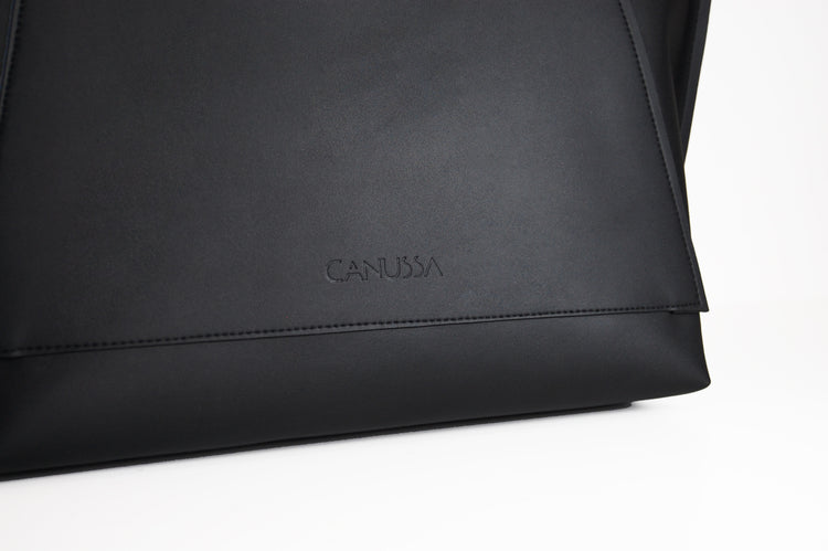 Canussa Black City Shopper Bag - Stylish Reusable Grocery Tote for Shopping, Work & Daily Commute