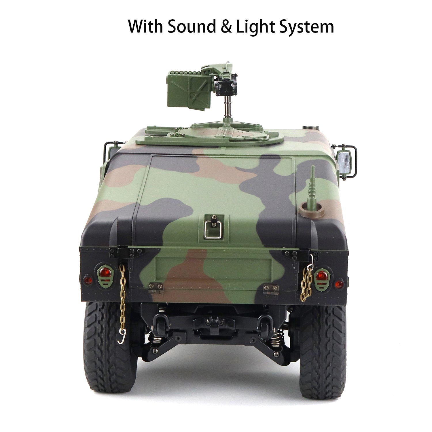 1/10 Scale 2.4GHz 16CH Remote Control RC HG Racing Car 4WD Off-Road Military Vehicle P408 with 2-Speed ESC, LED Lights & Sound System - 30KM/H High Speed - Perfect for Outdoor Racing, Backyard Driving & RC Car Enthusiasts