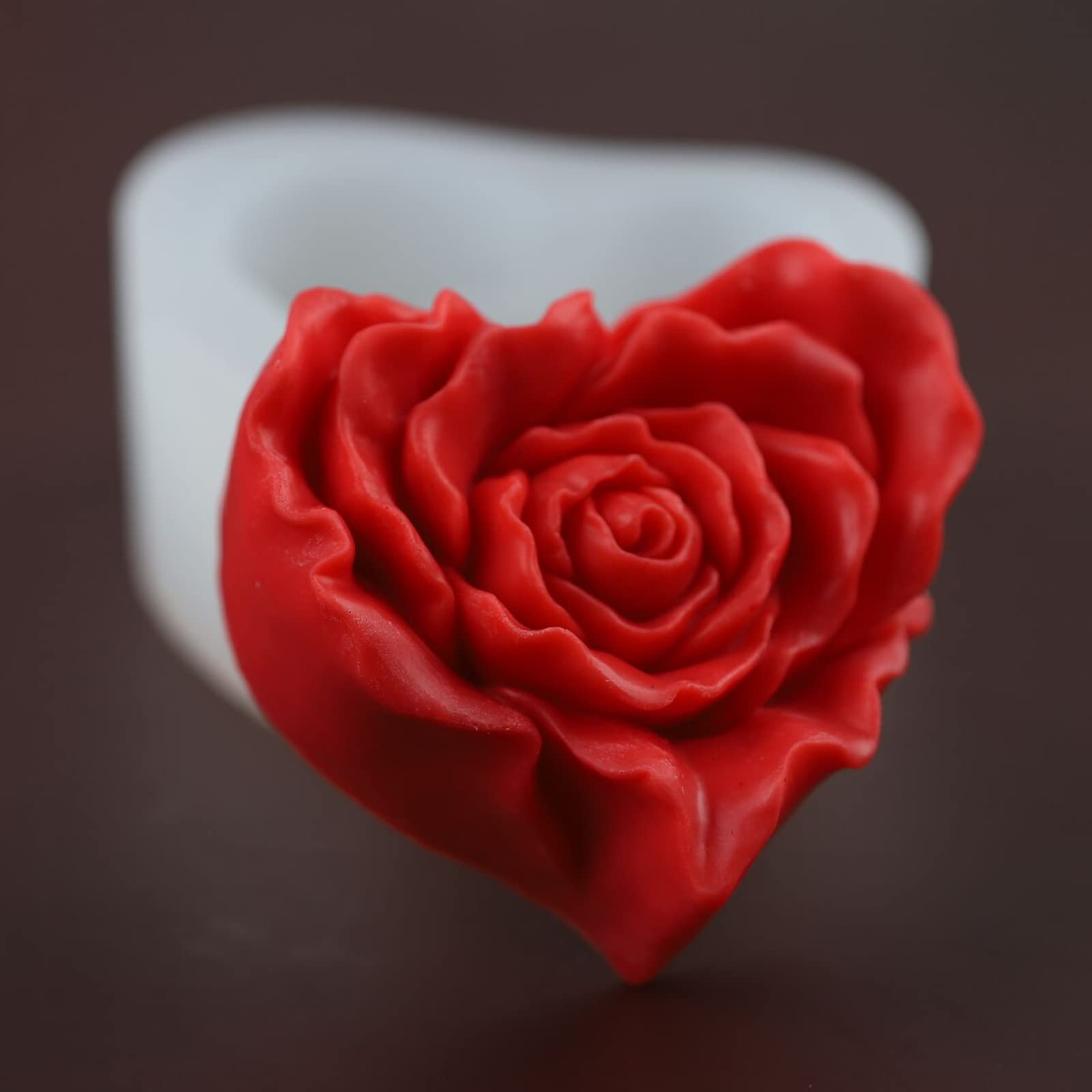 3.5 Inch Silicone Rose Flower Mold - Handmade Soap, Resin Candle, Peony Cake Decoration Mold - Round Weave Design for DIY Crafts, Wedding Favors, Bath & Home Decor