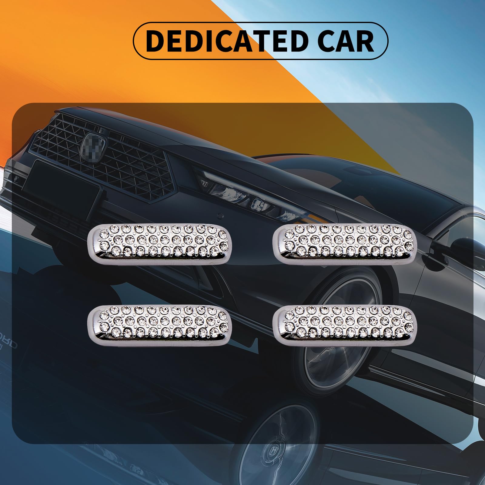11th Gen Honda Accord 2024 Bling Air Vent Outlet Sticker - Silver Car Interior Accessories | Premium Decoration for Dashboard & Vent Trim | Perfect for Car Customization & Personalization