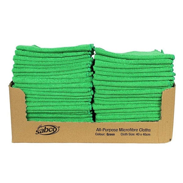 Sabco Microfiber Cleaning Cloths - 50-Pack Multipack (Blue, Red, Green, Yellow) | Premium Dusting & Polishing Cloths for Home, Car, Electronics & Glass Cleaning