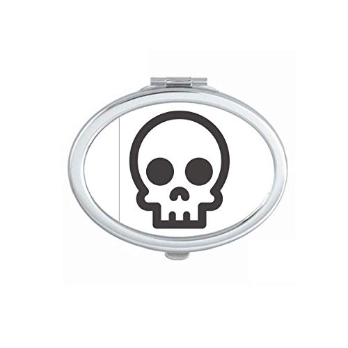 DIYthinker Classical Skeleton Face Cartoon Mirror - Portable Folding Double-Sided Handheld Makeup Mirror for Halloween Cosplay, Home Decor & Vanity Use