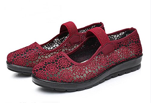 MissFiona Women's Breathable Hollow Out Mary Jane Flats - Soft-Soled Granny Walk Shoes for Dance, Walking & Casual Wear | Comfortable & Stylish Everyday Shoes