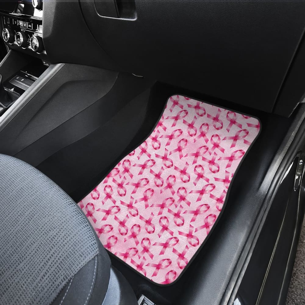 Breast Cancer Awareness Car Floor Mats - Pink Ribbon Design, Non-Slip Rubber Backing - Perfect for Supporting Survivors & Raising Awareness in Vehicles