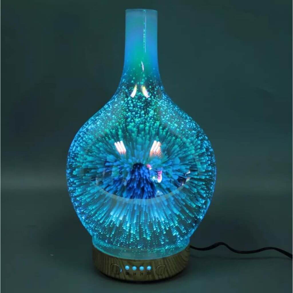 3D Glass Oil Diffuser for Aromatherapy - Elegant Dark Color - Perfect for Home, Office, Yoga & Spa Relaxation