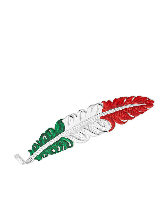 Montana Silversmiths HF4059MEX Western Hat Feather Pin - Patriotic Mexico Flag Design for Cowboy Hats, Country Style Accessories | Perfect for Rodeos, Festivals & Western Fashion