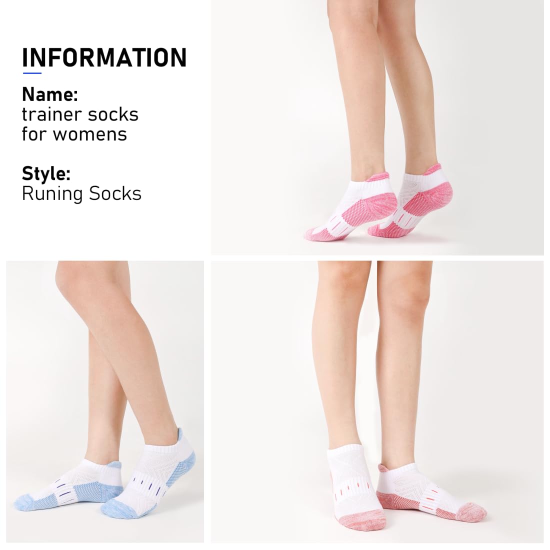 6 Pairs Women's Athletic Ankle Socks - Cushioned Low Cut Running Socks for Sports, Workouts & Everyday Comfort - Perfect for Running, Gym, Yoga and Daily Wear