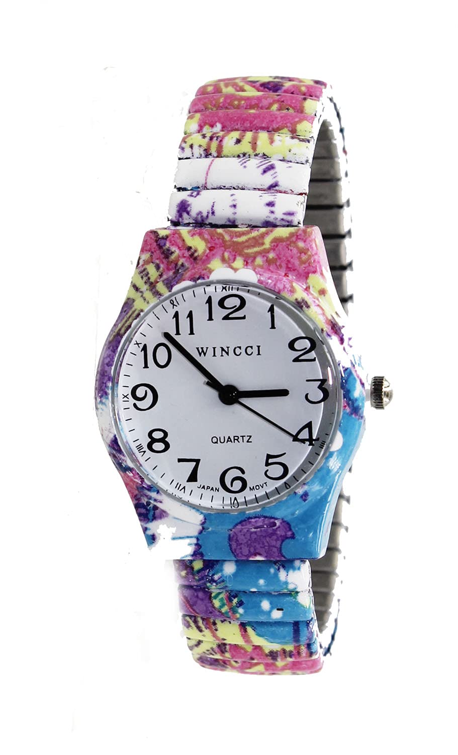 Women's Floral Print Stretch Band Watch with Easy-to-Read Dial - Perfect for Casual Wear, Office & Everyday Fashion Accessory