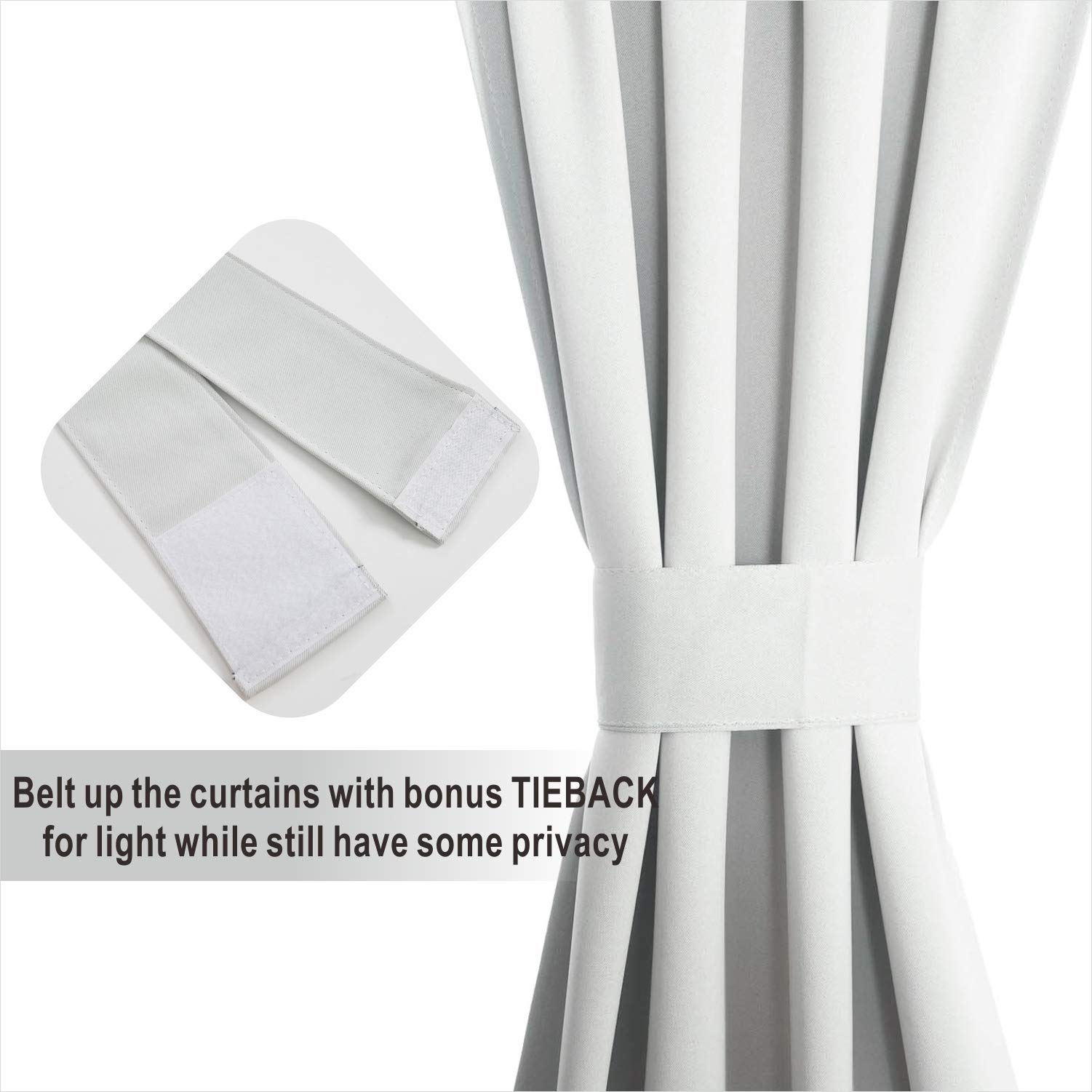 Thermal Insulated Blackout Curtains - Double Pinch Pleated 100% Polyester Room Darkening Drapes for Bedroom & Living Room - Pure White 35