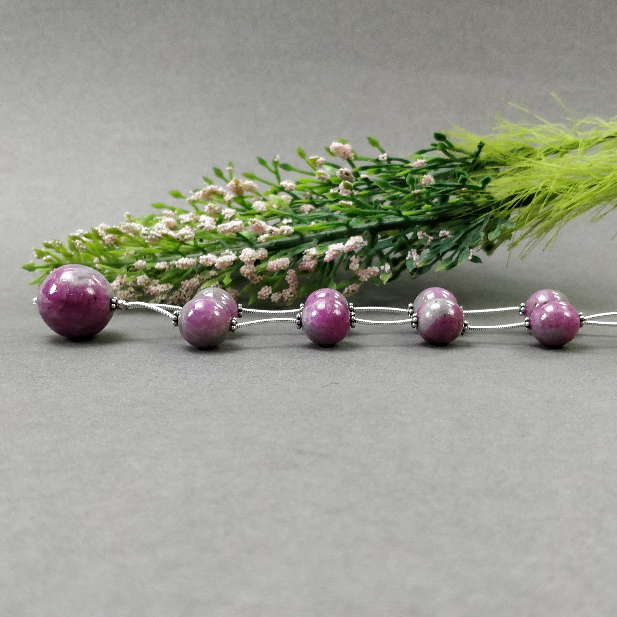 Natural Untreated Bi-Color Zoisite Ruby Loose Beads - 200.40cts (12mm-19mm) for Jewelry Making, DIY Crafts & Healing Crystal Collections | Premium Gemstone Beads for Necklaces, Bracelets & Spiritual Energy Work