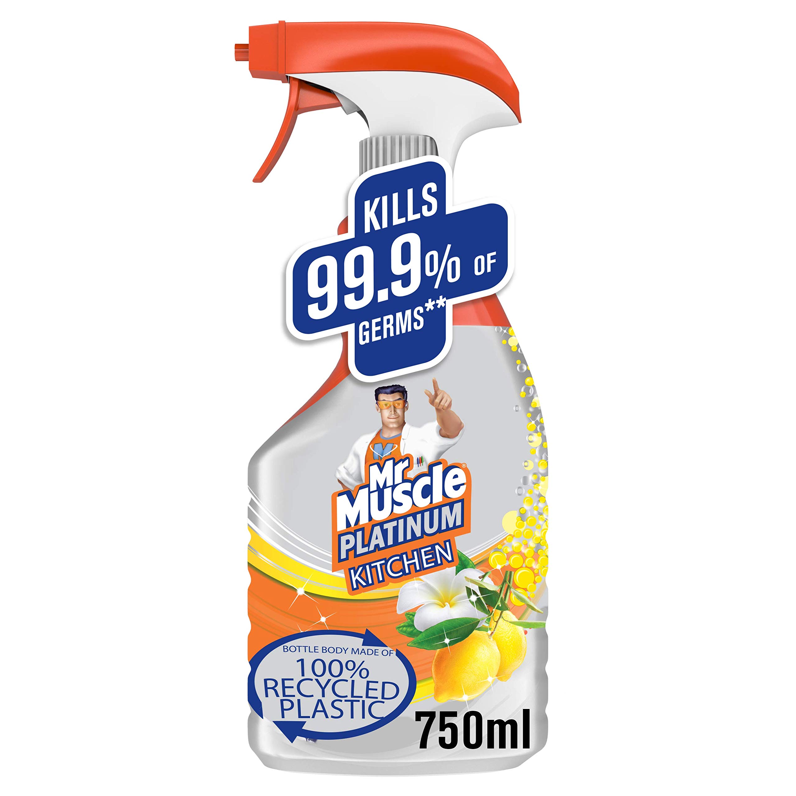 Mr. Muscle Platinum Kitchen Cleaner - 750ml | Heavy-Duty Degreaser for Stoves, Ovens & Countertops | Fast & Effective Stain Removal for a Sparkling Clean Kitchen