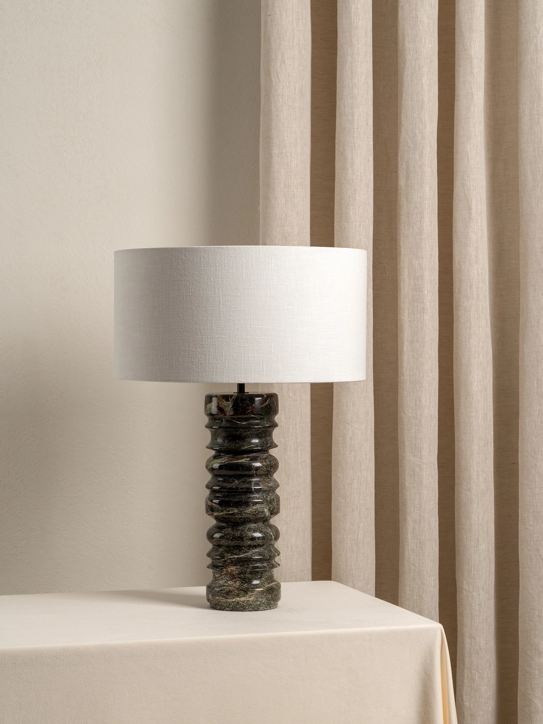 Renee Large Green Marble Table Lamp - Modern Home Decor for Living Room, Bedroom & Office - Elegant Lighting for Reading & Relaxation