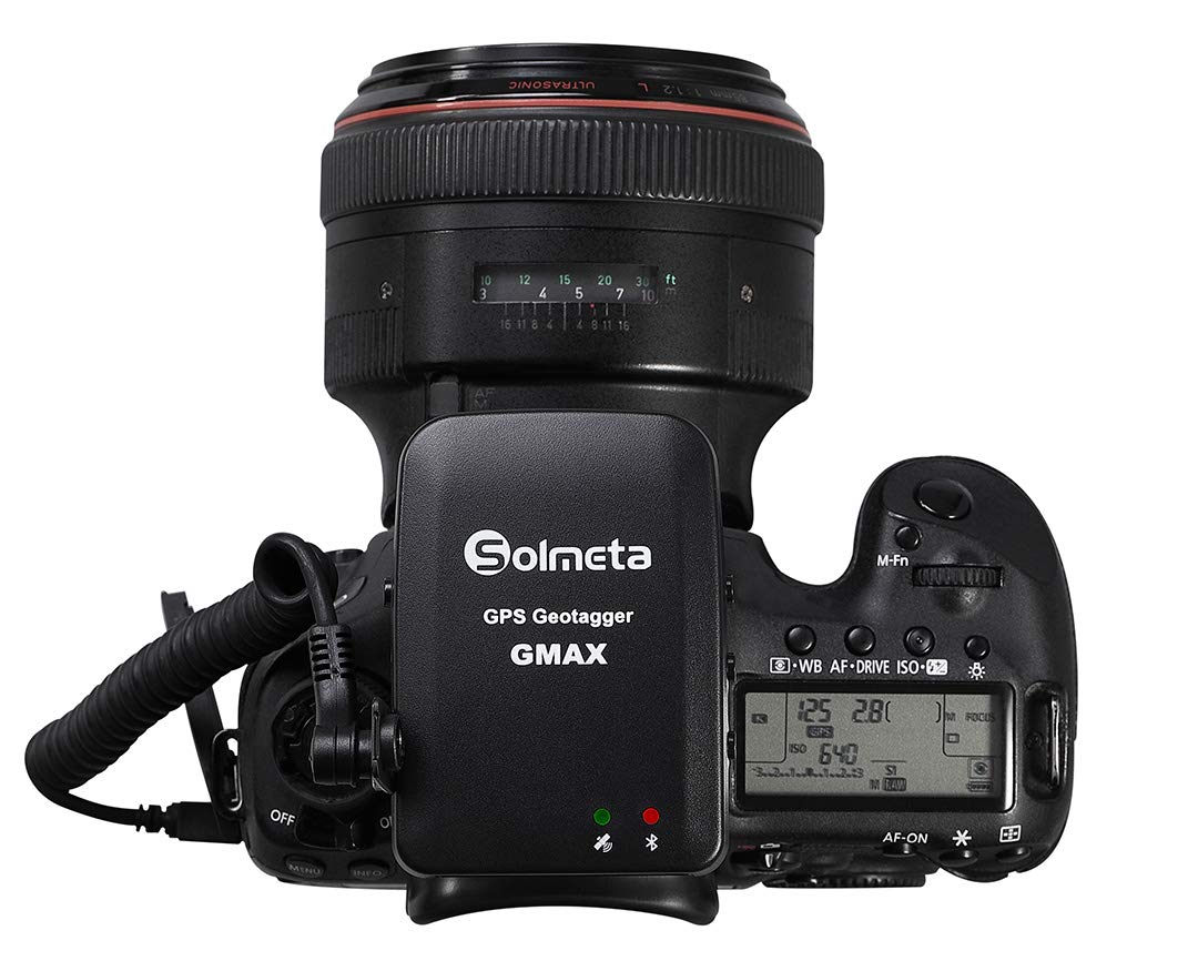 Solmeta GMAX-EOS2 GPS Geotagger with Bluetooth Shutter Control - Compatible with Canon GP-E2, EOS DSLR, Rebel, R & RP Mirrorless Cameras - Perfect for Travel Photography, Geotagging & Remote Shooting