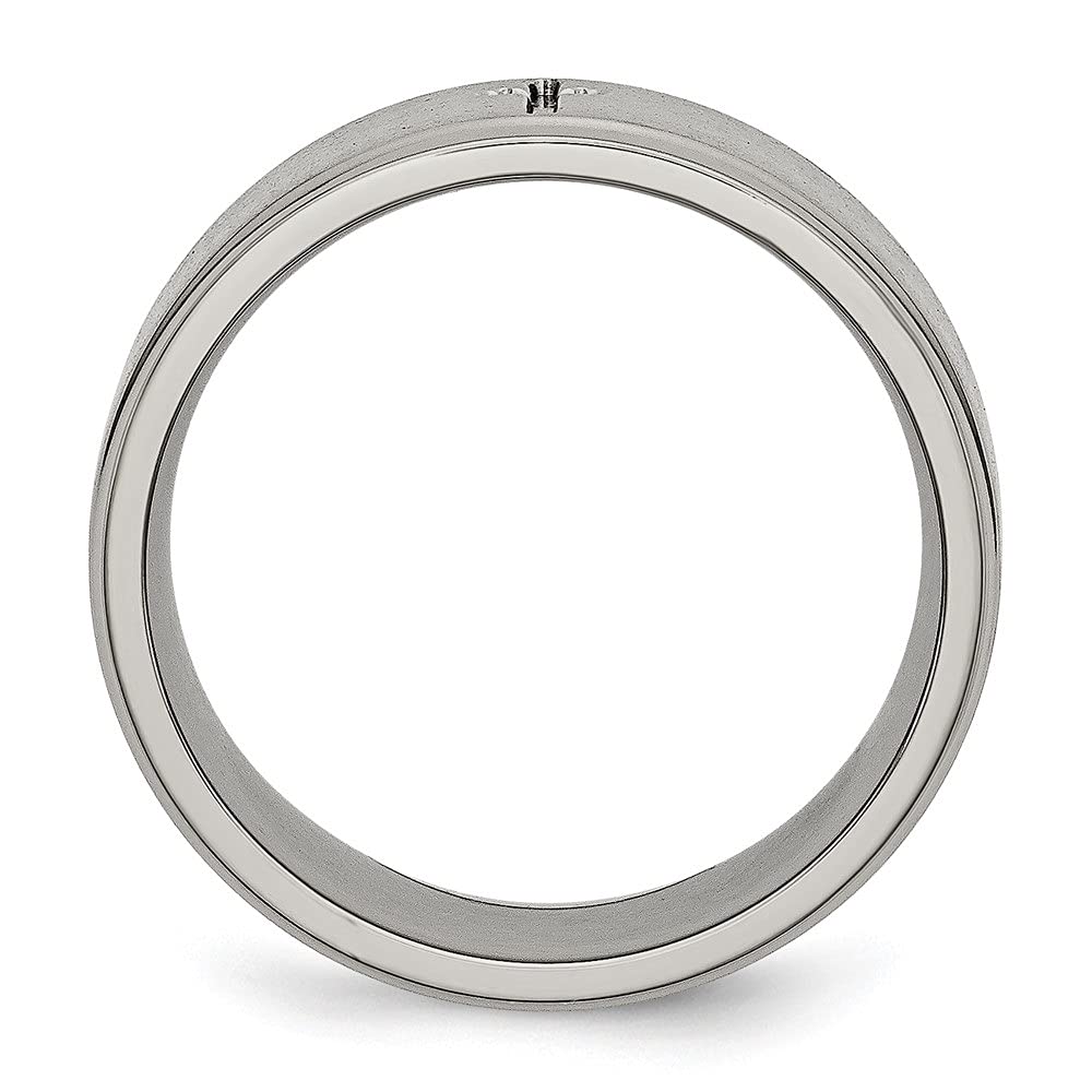 Diamond2Deal Titanium 8mm Cross Brushed & Polished Wedding Band Ring for Men - Durable & Hypoallergenic Mens Jewelry for Weddings, Anniversaries & Everyday Wear