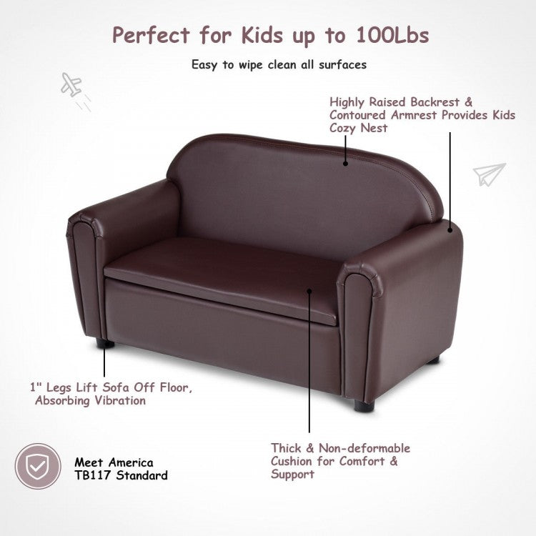 Kids Storage Sofa Armrest Chair - Comfortable & Functional Children's Furniture for Playroom, Bedroom, or Reading Nook